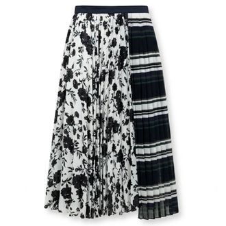 sacai Midi Skirts, female, Multicolor, Size: S Pattern Mix Skirt