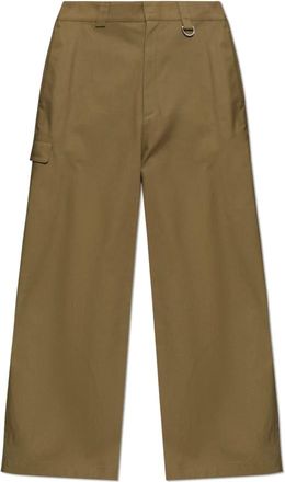 Balenciaga Katoenen broek met wijde pasvorm - Heren - Broeken - Groen - Maat: XL Katoen