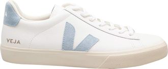 Veja Campo Chromefree Leather Shoes, White/light Blue