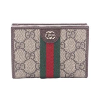 Gucci Pre-owned Wallets, female, Beige, Size: ONE SIZE Pre-owned Ophidia GG Supreme Leather Bifold Wallet