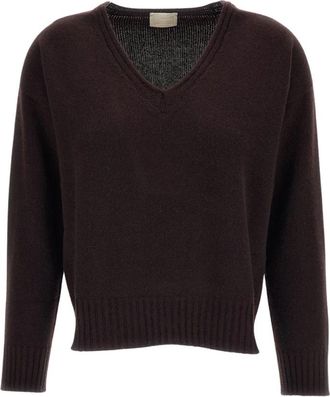 Drumohr V-hals Gebreide Kleding - Dames - V-hals truien - Bruin - M - Kasjmier - Truien & Vesten