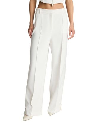 Kenneth Cole High-Rise Fly Front Zipper Pintuck Wide Leg Pant