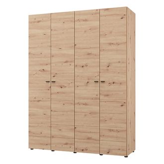 Dmora Armario Grande Soris, Ropero Dormitorio Con Perchero, 2 Estantes, 4 Compartimentos, 155x208h Cm Color Roble Marr&oacute;n