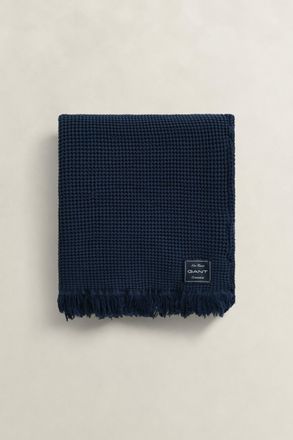 GANT Home decor Waffle Textured Cotton Throw (130x200) MARINE