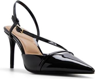 Aldo Ellsie Slingback Pointed Toe Pump in Black at Nordstrom, Size 8.5