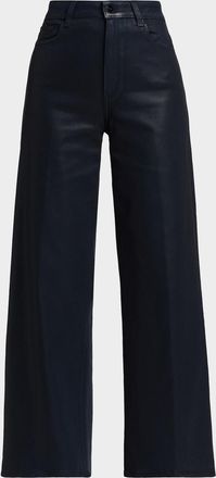 Paige Anessa Coated High-Rise Wide-Leg Jeans