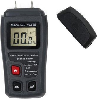 OEM Detector De Humedad Digital - Medidor De Humedad Para Madera Con Pantalla Lcd - Medici&oacute;n De La Calidad De La Madera - Dos Pines - 0-99,9% - Gris