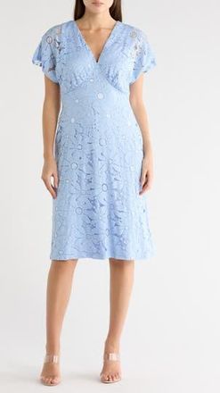 Connected Daisy Lace Dress in Dusty Periwinkle at Nordstrom Rack, Size 14