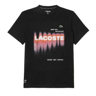Lacoste Heren-T-shirt met Daniil Medvedev-logo (Zwart)