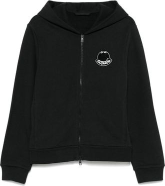 Moncler Black Logo Zip-Up Hoodie