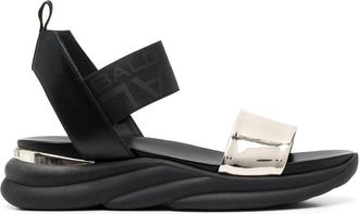 Baldinini Grey Contemporary Open-Toe Leather Sandals