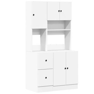 Berkfield Home Kitchen Cabinet White 95x50x180 cm Engineered Wood | Size: 95 x 50 x 180 cm