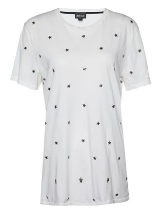 Cavalli star-motif cotton top - White
