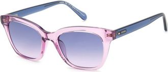 Fossil Blue Gradient Cat Eye Ladies Sunglasses FOS 2126/G/S 0789/I4 51