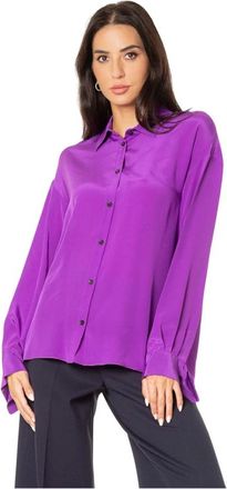 Liviana Conti Camicia in Seta Morbida - - Blouses & Shirts - Donna - Viola - L