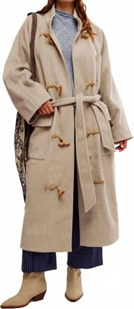 Free People Alma Duffle Coat In Beige