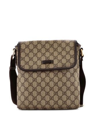 Gucci Flap Messenger GG Coated Canvas Small crossbody bag - Bruin