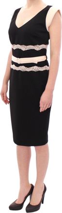Roberto Cavalli Womens Black Lace Sheath Dress Polyester