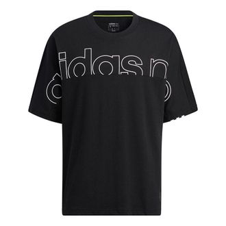 adidas neo M Brlv Tee2 Casual Sports Round Neck Short Sleeve Black H59450