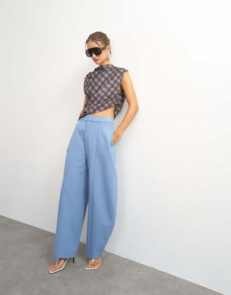 Topshop pantaloni co-ord a gamba bombata blu