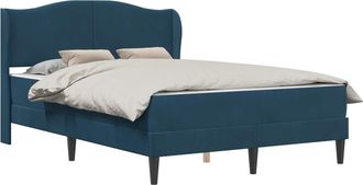 vidaXL Struttura Del Letto Con Testiera Blu 140 X 200 Cm Velluto Vidaxl