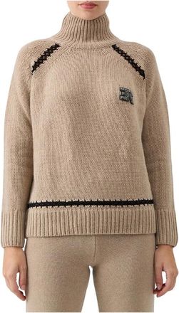 Ermanno Scervino Lupetto Turtleneck - Dames - Coltruien - Beige - S - Wol - Truien & Vesten