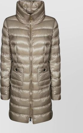Herno long quilted jacket high collar