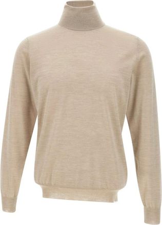 FILIPPO DE LAURENTIIS Superfine Wool 120s Turtleneck Sweater - Heren - Coltruien - Beige - 5XL - Wol - Truien & Vesten