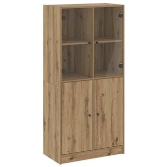 Berkfield Home Highboard with Doors Artisian Oak 68x37x142 cm Engineered Wood in Brown | Size: 68 x 37 x 142 cm
