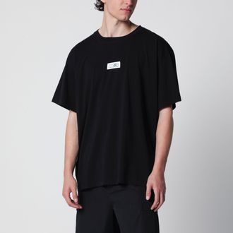 Maison Margiela T-shirt in cotone nera con logo Numeric