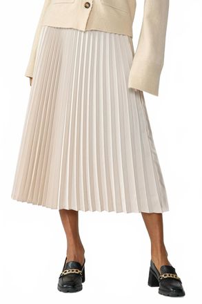 Sanctuary Womens Everyday Pleated Satin Skirt In Toasted Marshmallow
