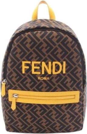 Fendi Pre-owned Nylon Rugzak - unisex - Vintage Rugzakken - Bruin - ONE Size - Nylon - Vintage