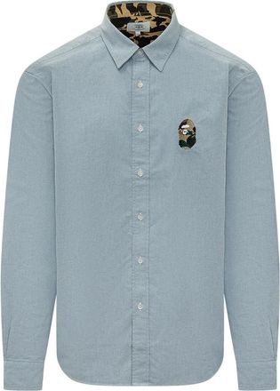 A Bathing Ape 1ST Camo ONE Shirt - Heren - Casual Overhemden - Blauw - S - Overhemden