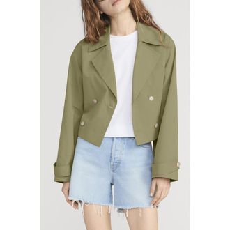Frame Denim The Uniform Short Trench Coat in Military Green at Nordstrom, Size X-Large