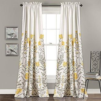 Lush Décor Flutter Butterfly Curtains | Ruffle Print Design Window ...