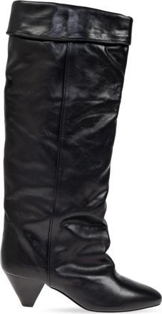 Isabel Marant Elita Laarsjes met Hak - Dames - Laarzen met Hak - Zwart - 39 EU - Leer - Schoenen