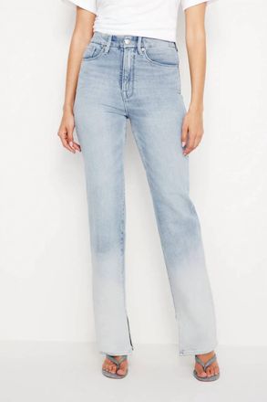 Good American Good Boy Straight Slit Jeans In Indigo