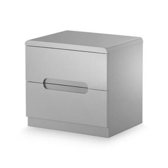 Julian Bowen Manhattan Bedside Table with 2 Drawers Grey - Julian Bowen | TJ Hughes
