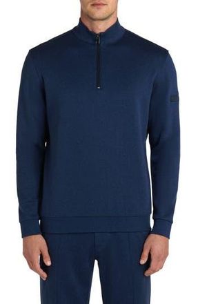 Bugatchi Comfort Cotton Blend Quarter Zip Pullover in Navy at Nordstrom Rack, Size Xx-Large