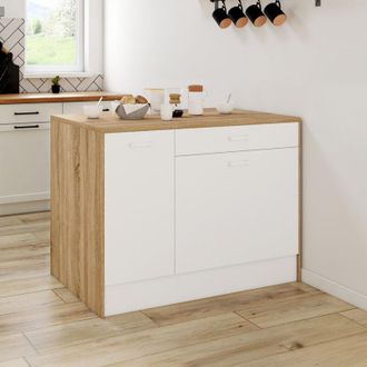 IDMarket Almac&eacute;n Central Lio Maxi En Madera Y Blanco