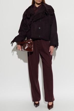 Iro Daring Fringed Jacket, Womens, Burgundy