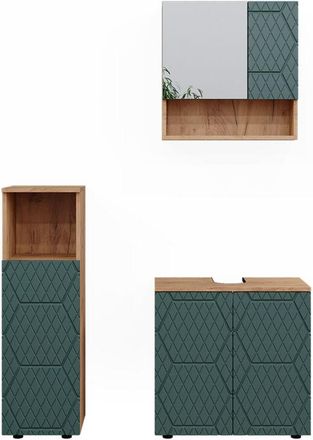 Vicco Set mobili bagno Irma, Verde, 3 parti