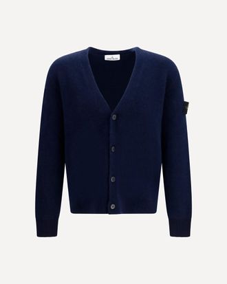 Stone Island Cardigan con scollo a V in misto alpaca e lana Man M