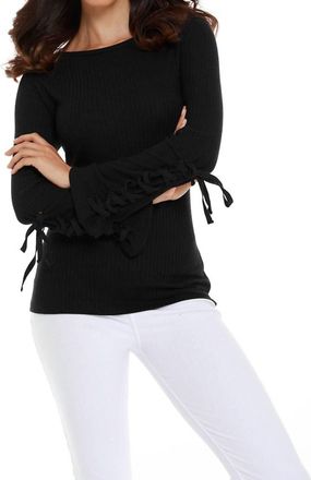 French Kyss Leah Tie Long Sleeve Top In Black