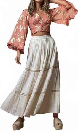 Z & L Amber Sky Maxi Skirt In Natural/gold