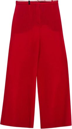 Lanvin belted wool trousers - Red