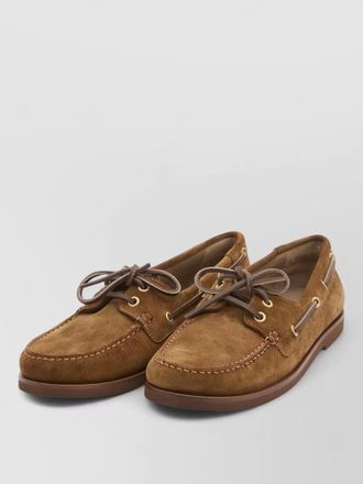 Gianvito Rossi vand&eacute;e suede boat moccasins loafer