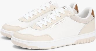 Tommy Hilfiger Mens Leather Mix Low-Top Sneaker - Classic Beige - US 10 / EU 43