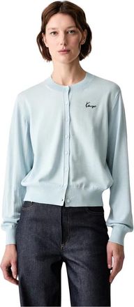 Kenzo C&aacute;rdigan de punto con botones y bordado de logo - Knitwear - Mujer - Azul - M