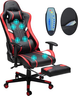 OEM Silla De Oficina, Dise&ntilde;o Ergon&oacute;mico, Altura Regulable, Color Negro Y Rojo
